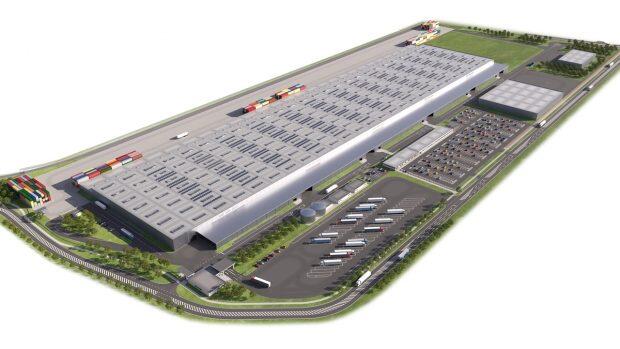 Nový logistický hub BMW Group ve výstavbě v Mošnově od Gridarch